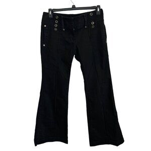 River Island Womens Black Buttoned Skinny Kick Flared Jeans UK 14R